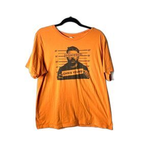Chris Young Dismissed orange graphic concert tee Bella Canvas Size Large